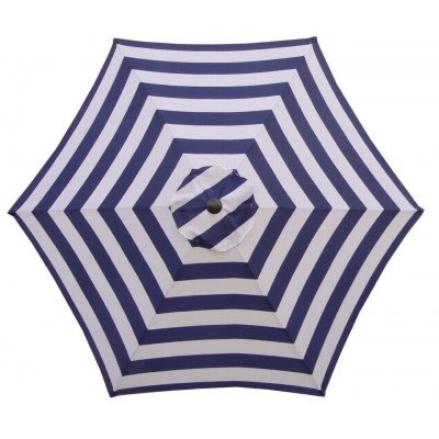 Seasonal Trends UM90BKOBD18/WT Market Umbrella, 9 ft H, Navy/White   